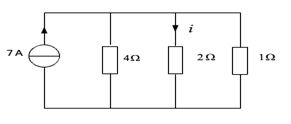 图1所示电路的电流 i 等于（）。  图1