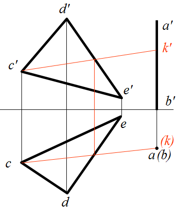 下图直线AB与平面CDE相交的两面投影是否正确 [图]...下图直线AB与平面CDE相交的两面投影是