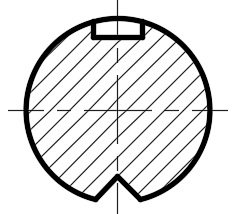 下面的轴上，B-B剖切平面处正确的断面图是（）。 