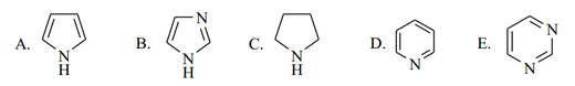 下列化合物碱性由大到小顺序是： 