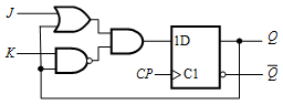由d触发器构成jk触发器的电路是 .a,[图]b,[图]c,[图]