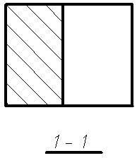 下图所示组合体，正确的1-1断面图是： 