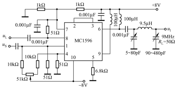 【填空题】[图]模拟乘法器混频电路如图所示，试分析： uL...【填空题】模拟乘法器混频电路如图所示