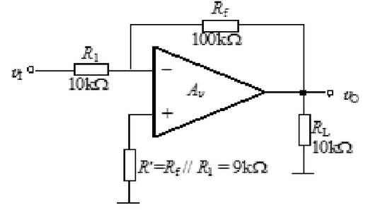 对于题图所示电路，假设电源输入为±12V，对于频率为1KHz的正弦波输入信号，所有仪器经验证工作正常