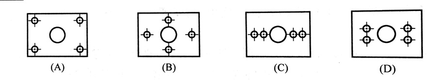 受翻转（倾覆）力矩的矩形板用4个螺栓的螺栓组联接，螺栓的布置易选择。       