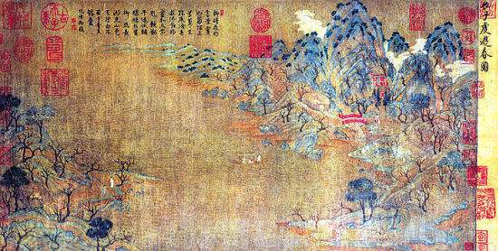 按照中国古代对绘画作品题材的品评标准，以下哪幅作品档次最高？（）