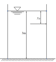 垂直放置的矩形平板挡水，水深3m，静水总压力Fp的作用点，到水面的距离为_______。