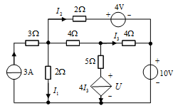 用节点电压法求得如图所示电路中电流I1= A。 [图]...用节点电压法求得如图所示电路中电流I1=