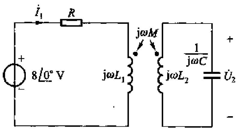 如图所示电路中 ，耦合系数 。求电流 和电压 。 