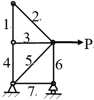 桁架中把内力为零的杆件称为零杆。图示桁架中，零杆为（）。 