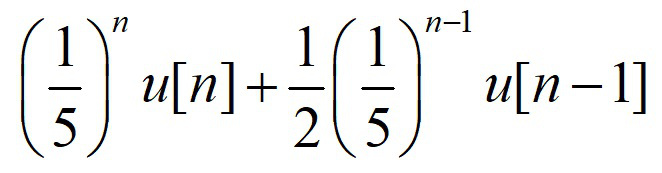已知因果离散时间线性时不变系统的输入x[n]和输出y[n]如图所示，  若m=1时，系统的单位冲激响