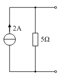 如图所示，实际电流源变换为实际电压源的参数为（） 
