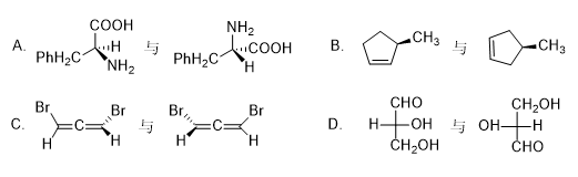 以下各对化合物中属于对映异构体的是