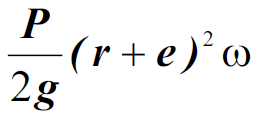 图6所示均质圆盘重P，半径为r，圆心为C，绕偏心轴O以角速度w转动，偏心距OC=e，该圆盘对定轴O的