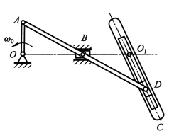 图示曲柄连杆机构带动摇杆     [图]绕     [图]轴摆动...图示曲柄连杆机构带动摇杆   