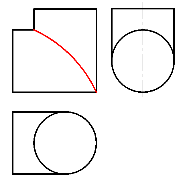 下列两等直径圆柱相贯线求解正确的是 