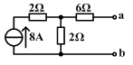 如图所示一有源二端线性网络，其戴维南等效电路中内阻R0为（）Ω。 A、7B、10C、8