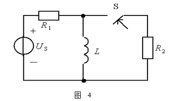【单选题】图4所示电路在稳定状态下闭合开关S，该电路（)。A、不产生过渡过程，因为换路未引起L的电流