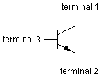 Identify the terminals on this BJT.____ [图]A、1 = .