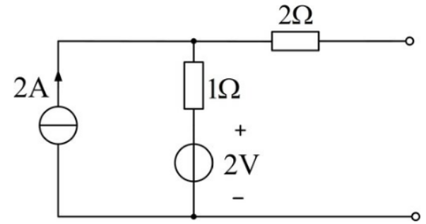 图4.1 所示一端口网络的戴维宁等效电路的开路电压和等效电阻分别为（） 