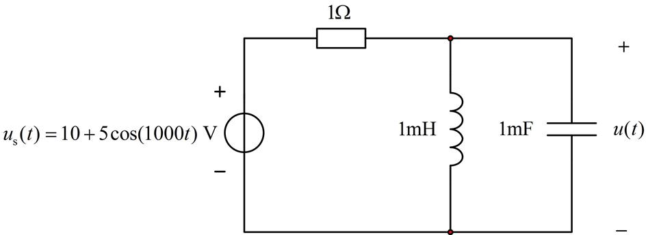 图示电路电容两端稳态电压的表达式为 A、0AB、C、D、