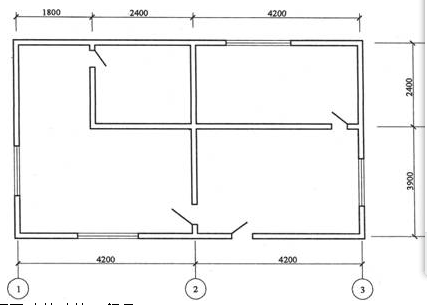 案例题：根据图所示尺寸，计算内、外墙墙长（墙厚为240mm)。