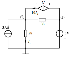 在如图所示电路中，用结点电压法求电压U。[图]...在如图所示电路中，用结点电压法求电压U。
