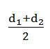 用两次成像法测两虚光源间距时，两次成像的大小分别为d1和d2，则两虚光源的大间距为（）