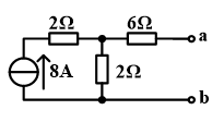 如图所示一有源二端线性网络，其戴维宁等效电路中内阻R0为（）Ω。 