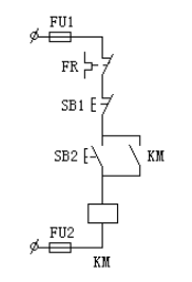 【简答题】下列电路为三相笼型电机单向旋转连续控制电路,当按下启动按钮SB2时,交流接触器KM不工作,