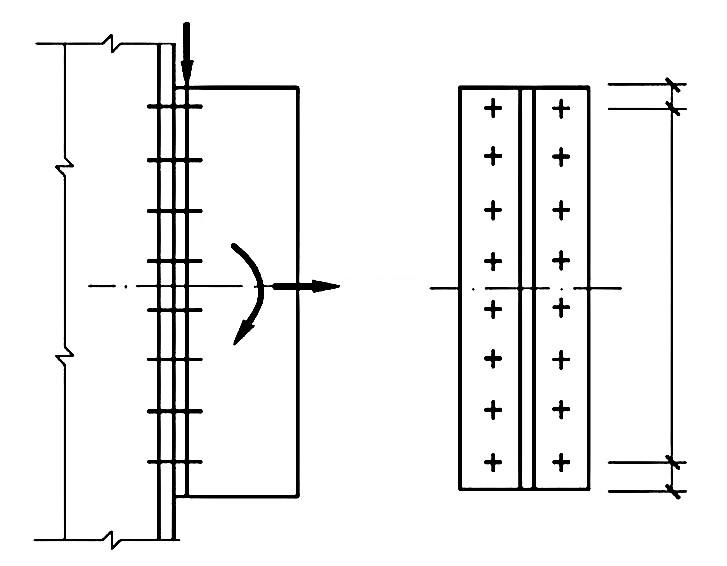 图示高强度螺栓摩擦型连接，螺栓为8.8级M20，被连接构件的钢材为Q235B。构件接触面采用喷砂处理