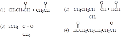 某些烯烃经臭氧化和还原水解后分别得到下列化合物，试推测原来烯烃的构造。