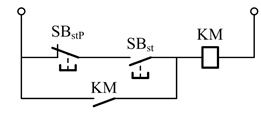 某电动机的控制电路如下图所示，正确的说法是()。 