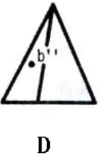 下图所示五棱锥表面上一点B，其正确的侧面投影是：（)