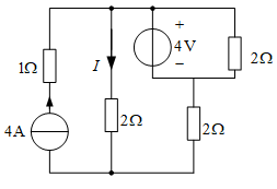 电路如图所示，用叠加定理求电流I= A。 [图]...电路如图所示，用叠加定理求电流I= A。 