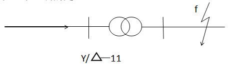 当双绕组变压器（Yd11接线)三角形侧出口f点发生A、B两相短路时，下述说法中正确的是（） A、变压
