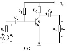 电路如图 （a) 所示，已知晶体管的RB=270kΩ，RC=3kΩ，b = 60，UBE= 0.7V