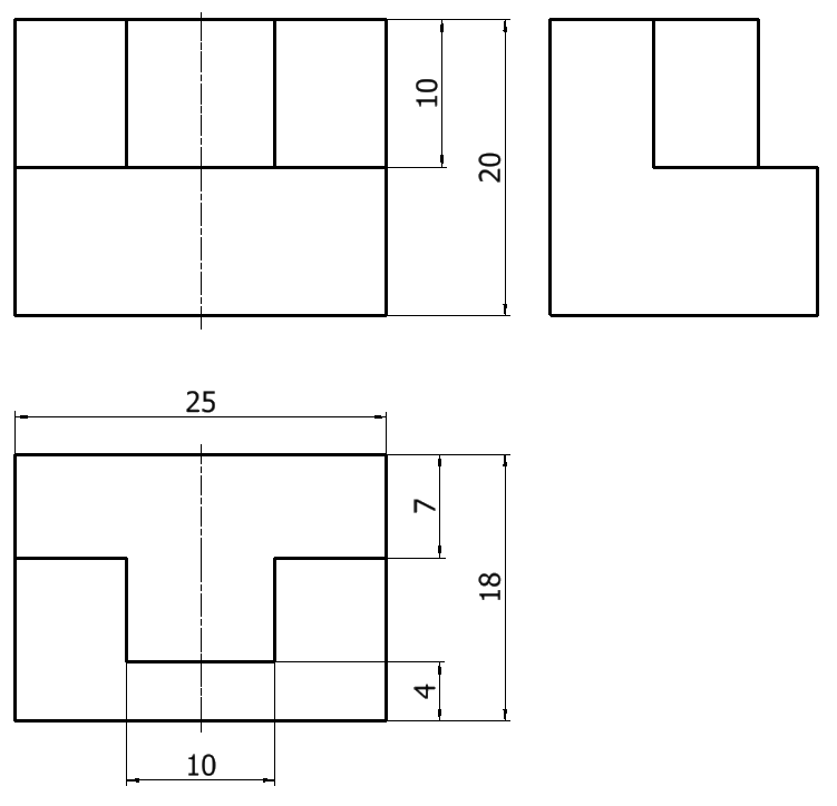给定组合体三视图,完成其三维建模,该模型体积是多少?