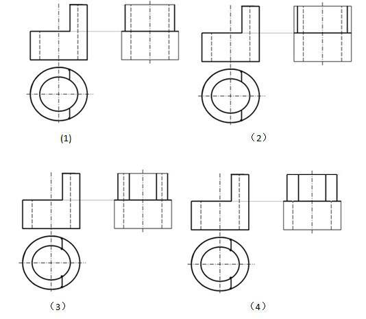 6、 下列截交线画法中正确的是（） [图]A、A、（1）B、B、（2）C、...6、 下列截交线画法