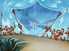 【单选题】 由图可看出，动画片《大闹天宫》所描绘的地方是（）。