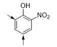 下列结构式上的箭头所指的位置为发生芳香亲电取代反应的位置，标注不正确的是 （）
