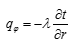 在圆柱坐标系下，有关热流密度在坐标轴上的分量表达式正确的是（）。