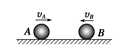 如图所示，两个小球A、B在光滑水平地面上相向运动，它们的质量分别为mA＝4kg，mB＝2kg，速度分