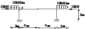 用力法求解图示超静定结构，A截面的弯矩为（下侧受拉为正）： 
