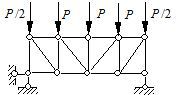 图示平行弦桁架，其下弦杆的内力变化规律是： 