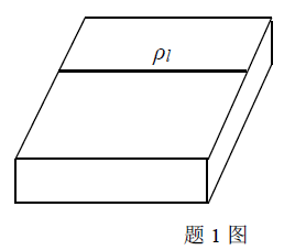 一根线电荷密度为 的无限长直导线置于大介质板（介电常数）表面上，如题1图所示，则在介质表面上任一点，