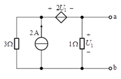 求下图所示电路端口ab的戴维南等效电路。 [图]...求下图所示电路端口ab的戴维南等效电路。 