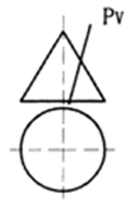 正圆锥被一正垂面P截切,截交线为椭圆时,截平面的位置为（)。