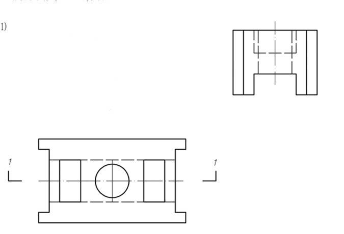 补画组合体的1-1剖面图： [图]...补画组合体的1-1剖面图： 
