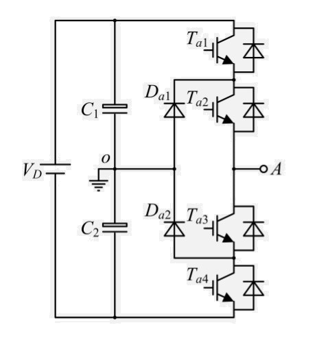 图示为一个二极管钳位三电平逆变器，该电路中的两个Da1、Da2可以用（)替换。 